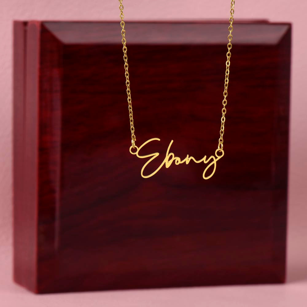 Starlit Self Signature Necklace – Personalized Name Pendant in Stainless Steel or 18K Gold Finish