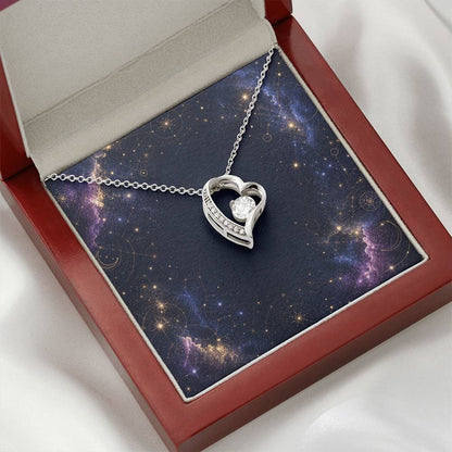 Starlit Self Forever Love Necklace – Heart Cubic Zirconia Pendant in 14K White Gold or 18K Gold Finish