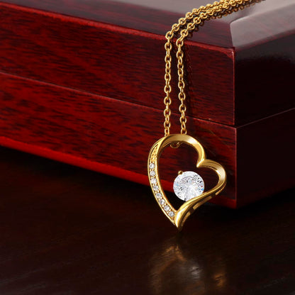 Starlit Self Forever Love Necklace – Heart Cubic Zirconia Pendant in 14K White Gold or 18K Gold Finish