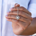 Starlit Self Love Knot Necklace – Cubic Zirconia Pendant in 14K White Gold or 18K Gold Finish