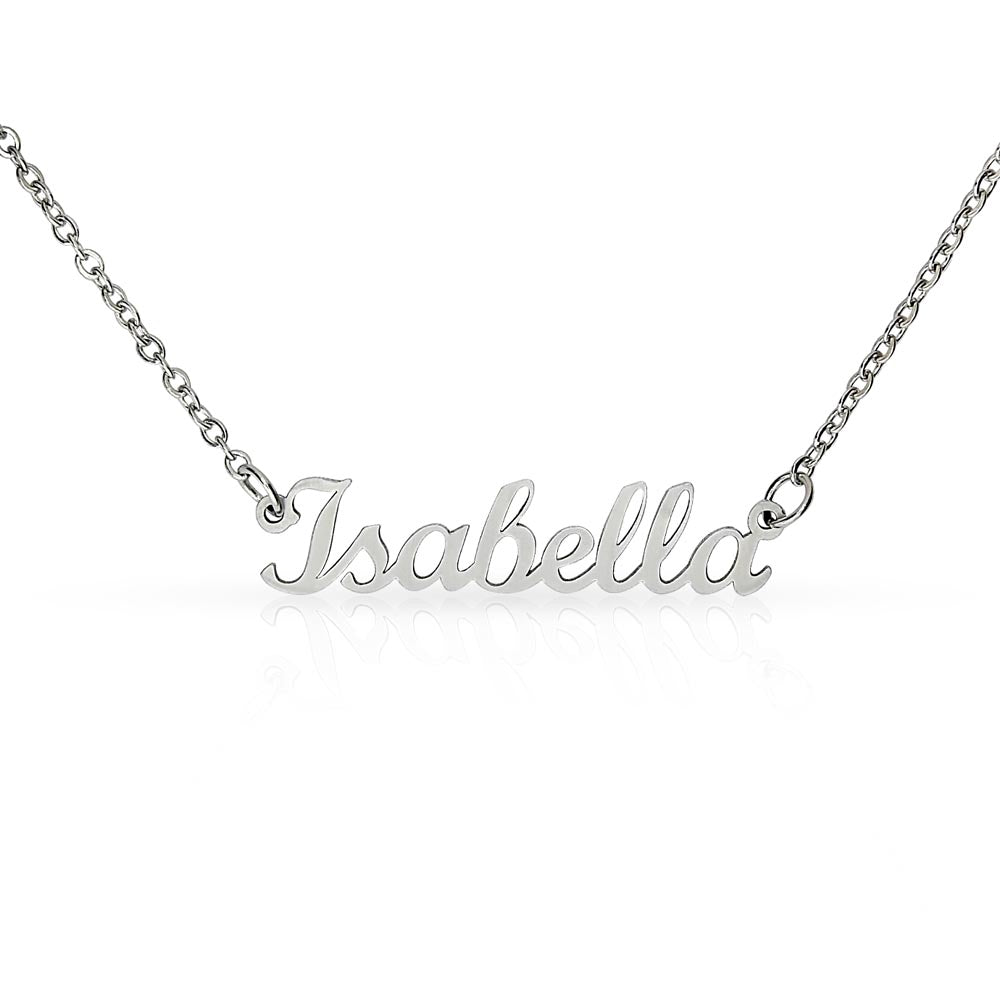 Starlit Self Classic Name Necklace – Personalized Cursive Name Pendant in Stainless Steel or 18K Gold Finish