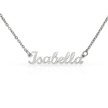 Starlit Self Classic Name Necklace – Personalized Cursive Name Pendant in Stainless Steel or 18K Gold Finish
