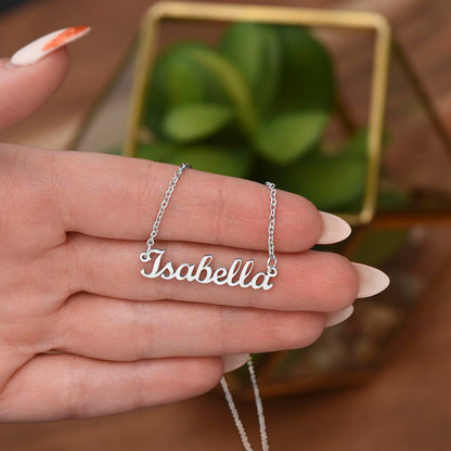 Starlit Self Classic Name Necklace – Personalized Cursive Name Pendant in Stainless Steel or 18K Gold Finish