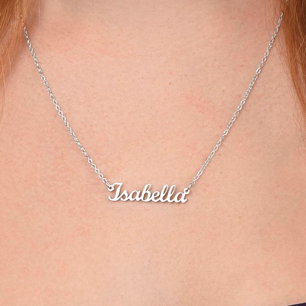Starlit Self Classic Name Necklace – Personalized Cursive Name Pendant in Stainless Steel or 18K Gold Finish