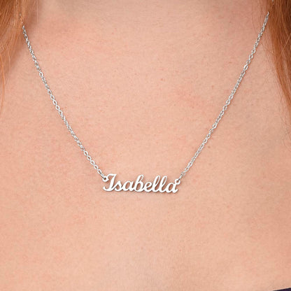 Starlit Self Classic Name Necklace – Personalized Cursive Name Pendant in Stainless Steel or 18K Gold Finish