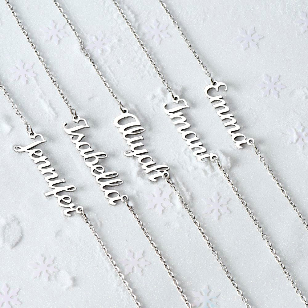 Starlit Self Classic Name Necklace – Personalized Cursive Name Pendant in Stainless Steel or 18K Gold Finish