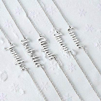 Starlit Self Classic Name Necklace – Personalized Cursive Name Pendant in Stainless Steel or 18K Gold Finish
