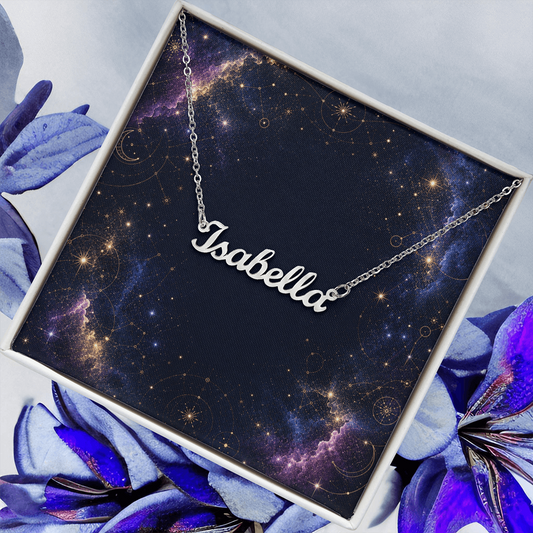Starlit Self Classic Name Necklace – Personalized Cursive Name Pendant in Stainless Steel or 18K Gold Finish