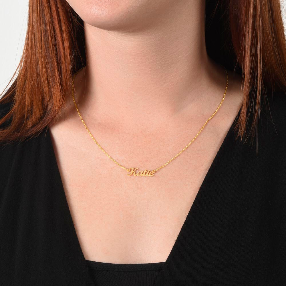 Starlit Self Classic Name Necklace – Personalized Cursive Name Pendant in Stainless Steel or 18K Gold Finish
