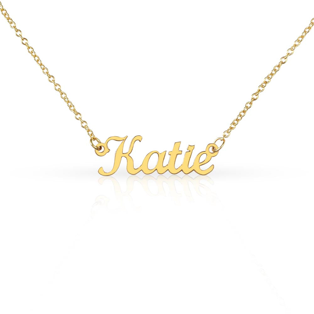 Starlit Self Classic Name Necklace – Personalized Cursive Name Pendant in Stainless Steel or 18K Gold Finish