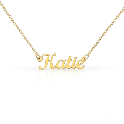 Starlit Self Classic Name Necklace – Personalized Cursive Name Pendant in Stainless Steel or 18K Gold Finish