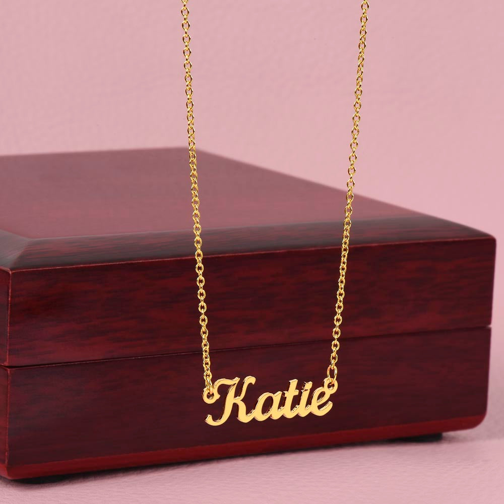 Starlit Self Classic Name Necklace – Personalized Cursive Name Pendant in Stainless Steel or 18K Gold Finish