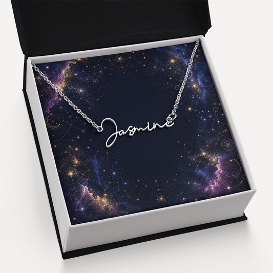 Starlit Self Signature Necklace – Personalized Name Pendant in Stainless Steel or 18K Gold Finish