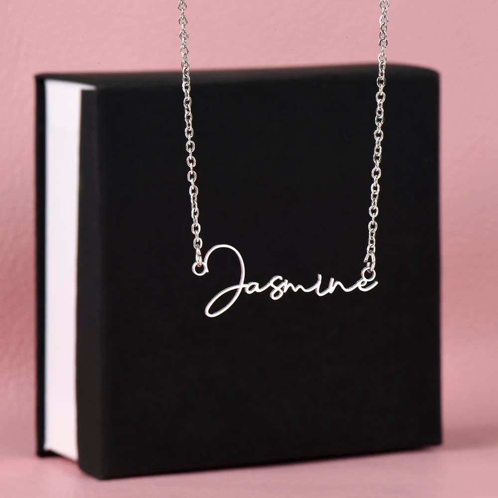 Starlit Self Signature Necklace – Personalized Name Pendant in Stainless Steel or 18K Gold Finish