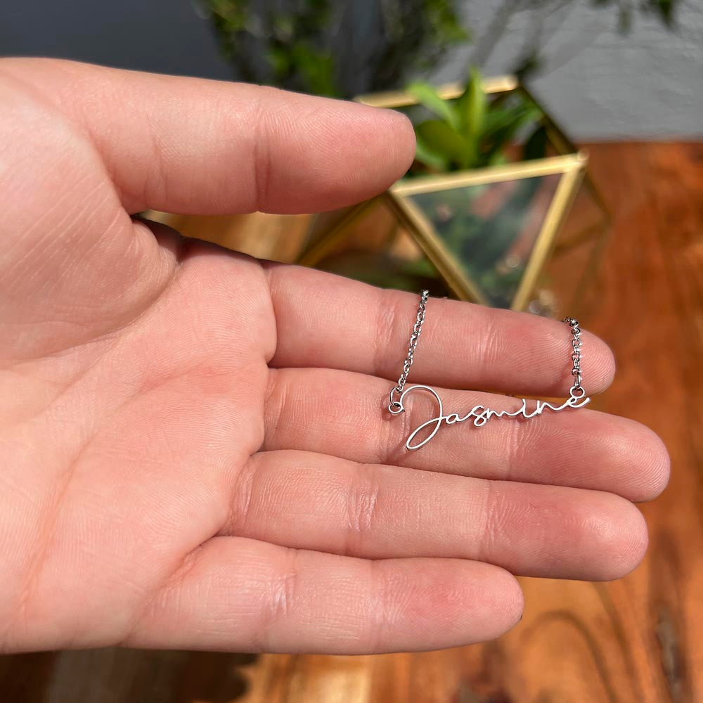 Starlit Self Signature Necklace – Personalized Name Pendant in Stainless Steel or 18K Gold Finish