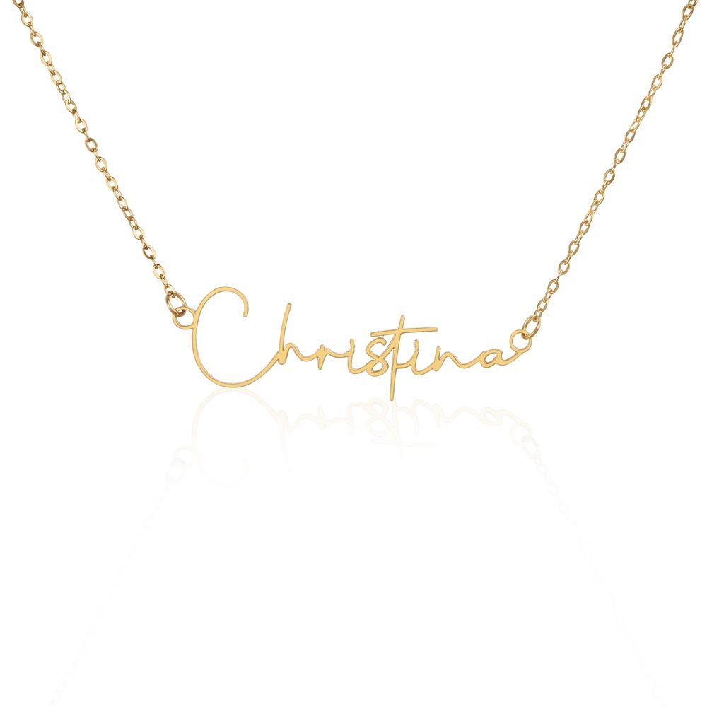 Starlit Self Signature Necklace – Personalized Name Pendant in Stainless Steel or 18K Gold Finish