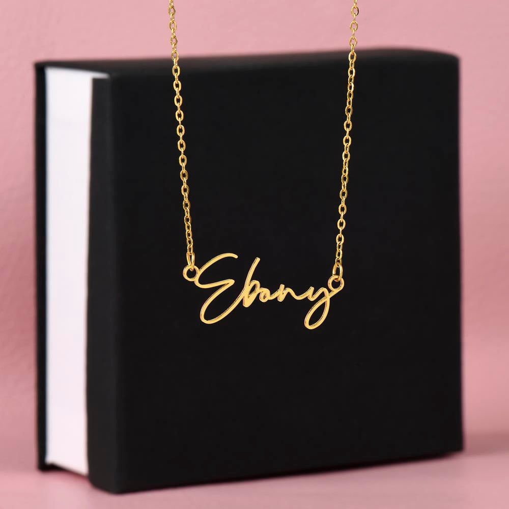 Starlit Self Signature Necklace – Personalized Name Pendant in Stainless Steel or 18K Gold Finish