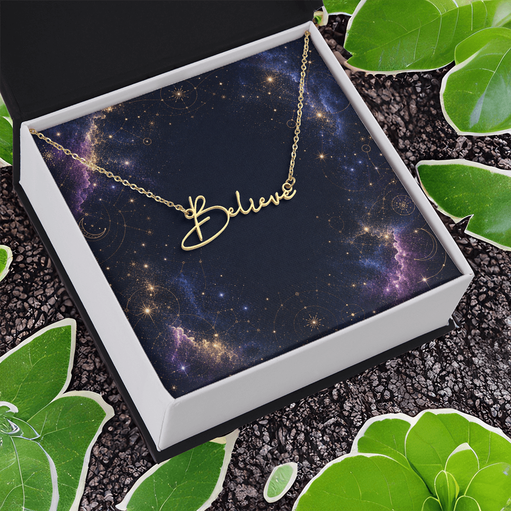 Starlit Self Signature Necklace – Personalized Name Pendant in Stainless Steel or 18K Gold Finish