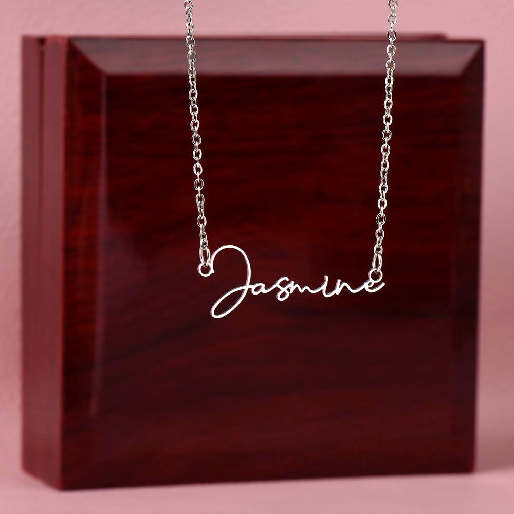 Starlit Self Signature Necklace – Personalized Name Pendant in Stainless Steel or 18K Gold Finish
