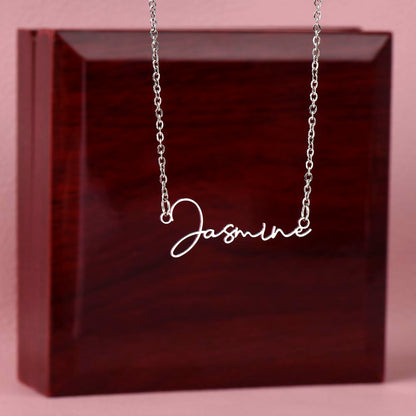 Starlit Self Signature Necklace – Personalized Name Pendant in Stainless Steel or 18K Gold Finish