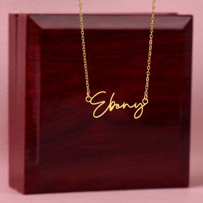 Starlit Self Signature Necklace – Personalized Name Pendant in Stainless Steel or 18K Gold Finish