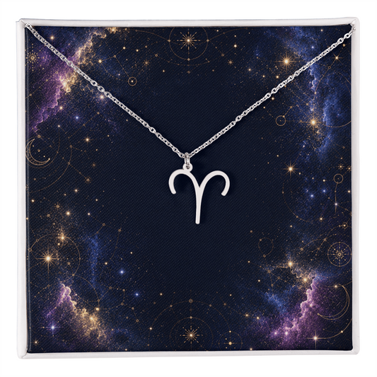 Starlit Self Zodiac Charm Necklace – Astrology Sign Pendant in Stainless Steel or 18K Gold Finish