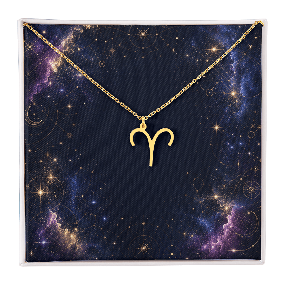 Starlit Self Zodiac Charm Necklace – Astrology Sign Pendant in Stainless Steel or 18K Gold Finish