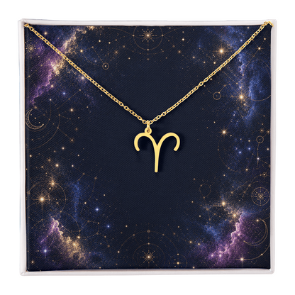 Starlit Self Zodiac Charm Necklace – Astrology Sign Pendant in Stainless Steel or 18K Gold Finish