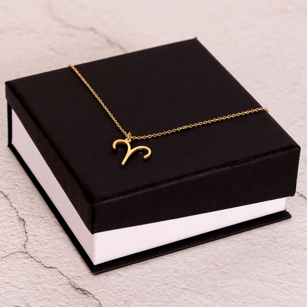 Starlit Self Zodiac Charm Necklace – Astrology Sign Pendant in Stainless Steel or 18K Gold Finish