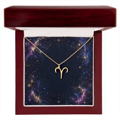 Starlit Self Zodiac Charm Necklace – Astrology Sign Pendant in Stainless Steel or 18K Gold Finish