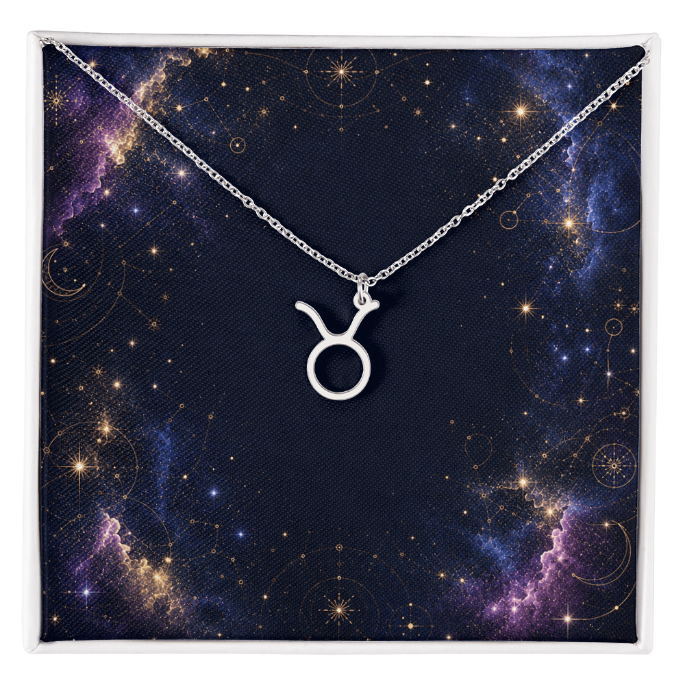 Starlit Self Zodiac Charm Necklace – Astrology Sign Pendant in Stainless Steel or 18K Gold Finish