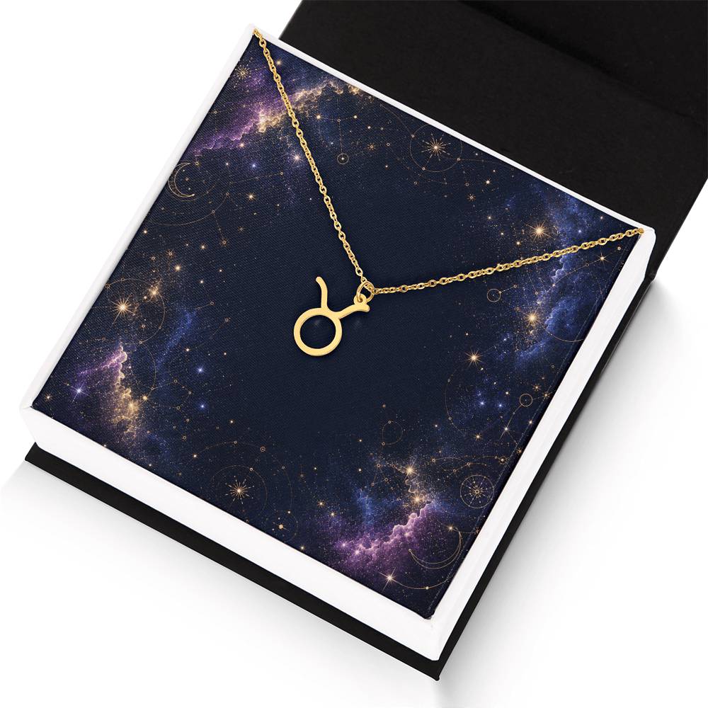 Starlit Self Zodiac Charm Necklace – Astrology Sign Pendant in Stainless Steel or 18K Gold Finish