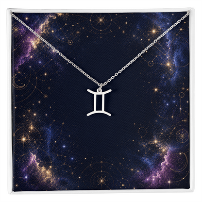 Starlit Self Zodiac Charm Necklace – Astrology Sign Pendant in Stainless Steel or 18K Gold Finish