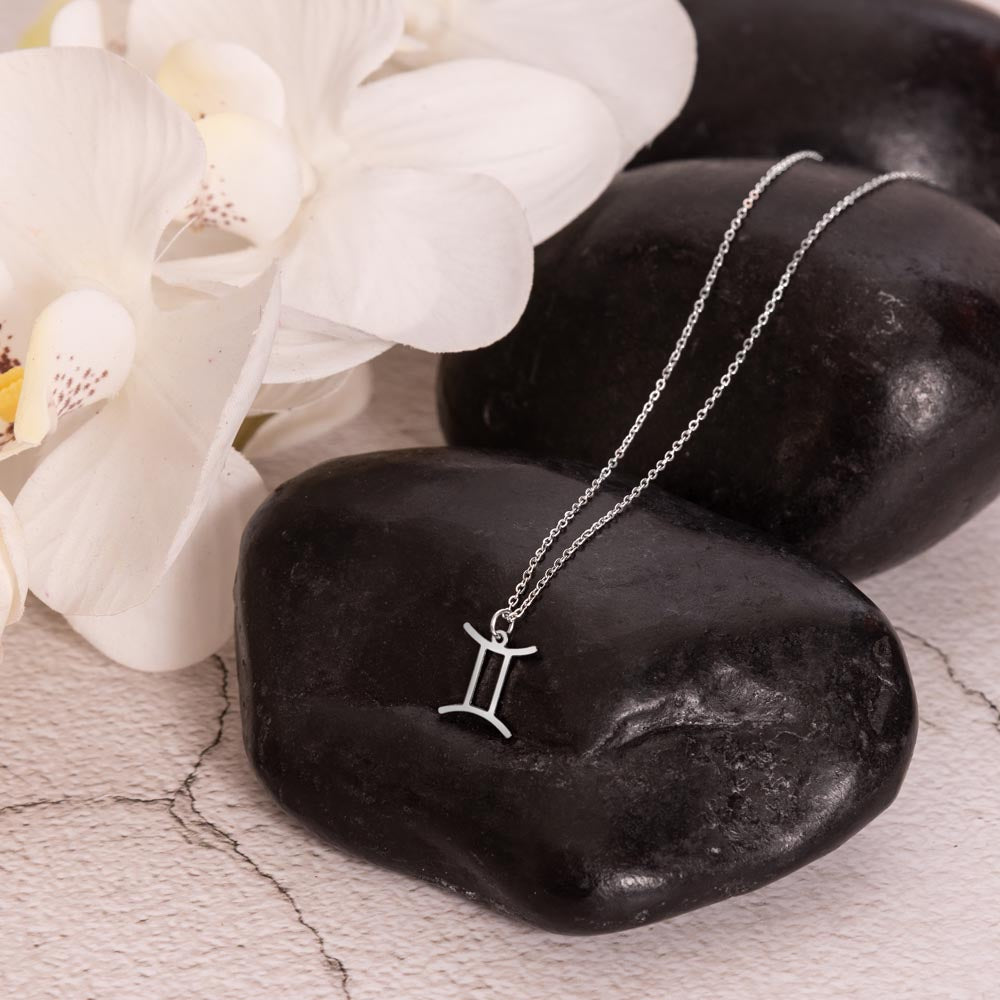 Starlit Self Zodiac Charm Necklace – Astrology Sign Pendant in Stainless Steel or 18K Gold Finish