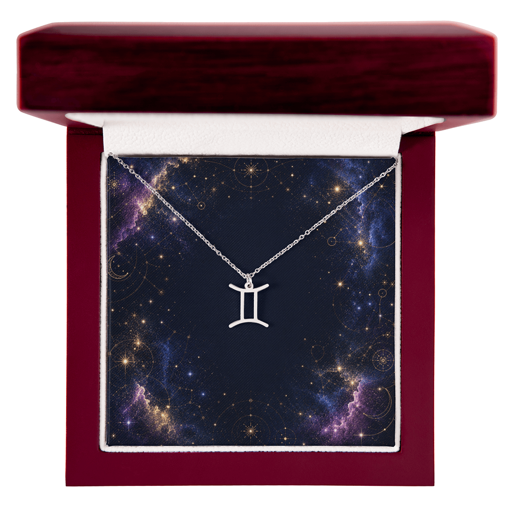 Starlit Self Zodiac Charm Necklace – Astrology Sign Pendant in Stainless Steel or 18K Gold Finish
