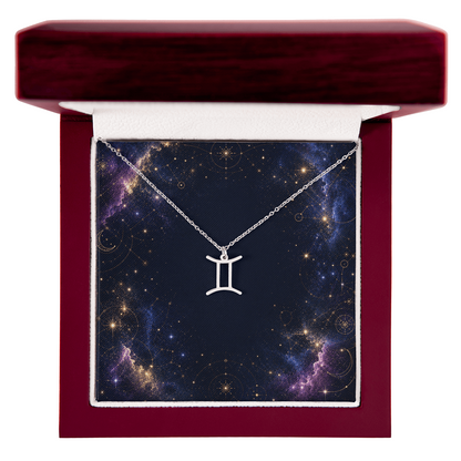 Starlit Self Zodiac Charm Necklace – Astrology Sign Pendant in Stainless Steel or 18K Gold Finish