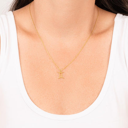 Starlit Self Zodiac Charm Necklace – Astrology Sign Pendant in Stainless Steel or 18K Gold Finish
