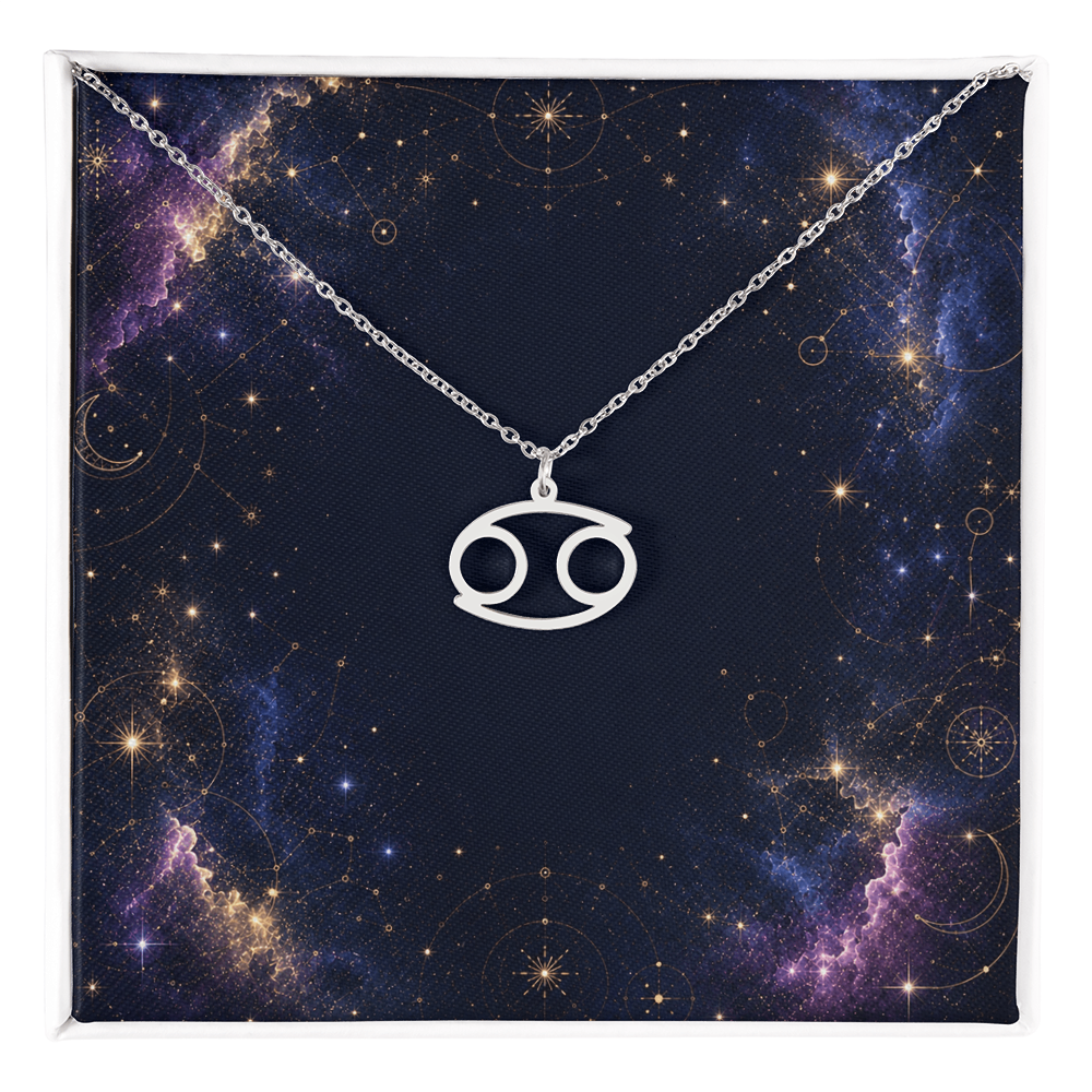 Starlit Self Zodiac Charm Necklace – Astrology Sign Pendant in Stainless Steel or 18K Gold Finish