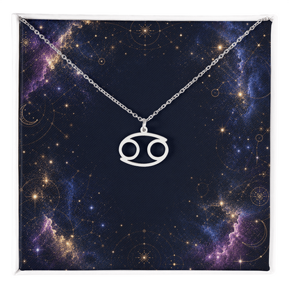 Starlit Self Zodiac Charm Necklace – Astrology Sign Pendant in Stainless Steel or 18K Gold Finish