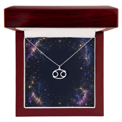 Starlit Self Zodiac Charm Necklace – Astrology Sign Pendant in Stainless Steel or 18K Gold Finish