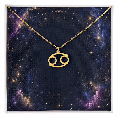 Starlit Self Zodiac Charm Necklace – Astrology Sign Pendant in Stainless Steel or 18K Gold Finish