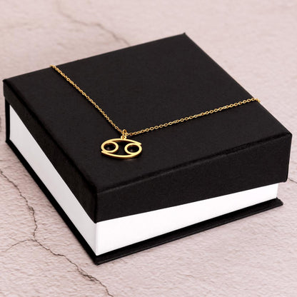 Starlit Self Zodiac Charm Necklace – Astrology Sign Pendant in Stainless Steel or 18K Gold Finish