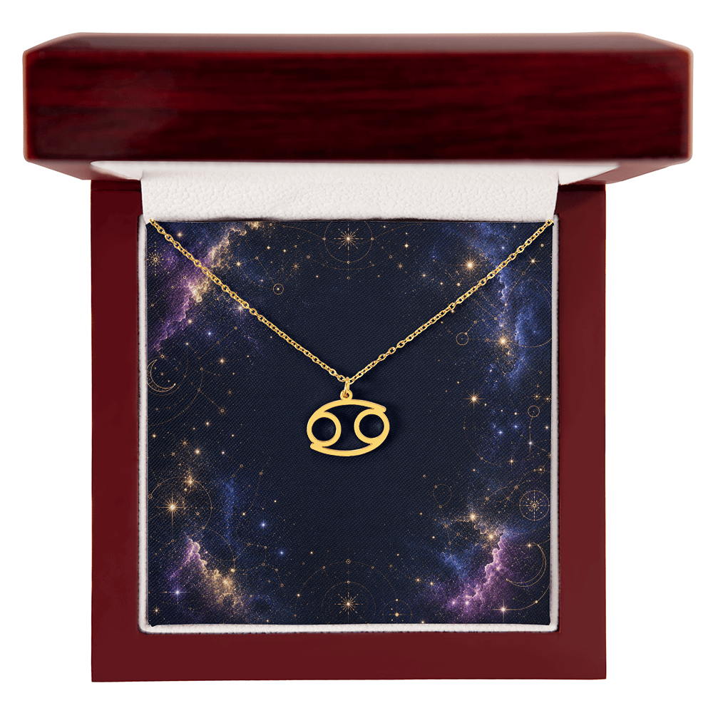 Starlit Self Zodiac Charm Necklace – Astrology Sign Pendant in Stainless Steel or 18K Gold Finish
