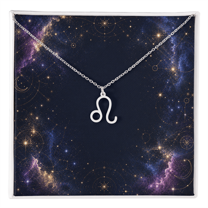 Starlit Self Zodiac Charm Necklace – Astrology Sign Pendant in Stainless Steel or 18K Gold Finish