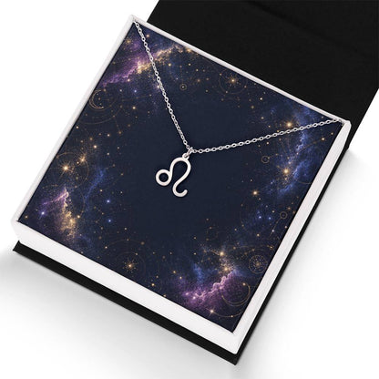 Starlit Self Zodiac Charm Necklace – Astrology Sign Pendant in Stainless Steel or 18K Gold Finish