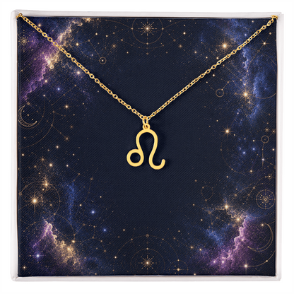 Starlit Self Zodiac Charm Necklace – Astrology Sign Pendant in Stainless Steel or 18K Gold Finish
