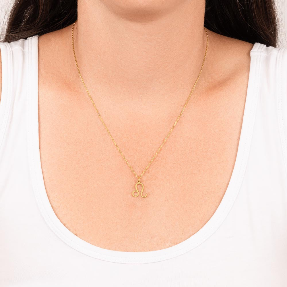 Starlit Self Zodiac Charm Necklace – Astrology Sign Pendant in Stainless Steel or 18K Gold Finish