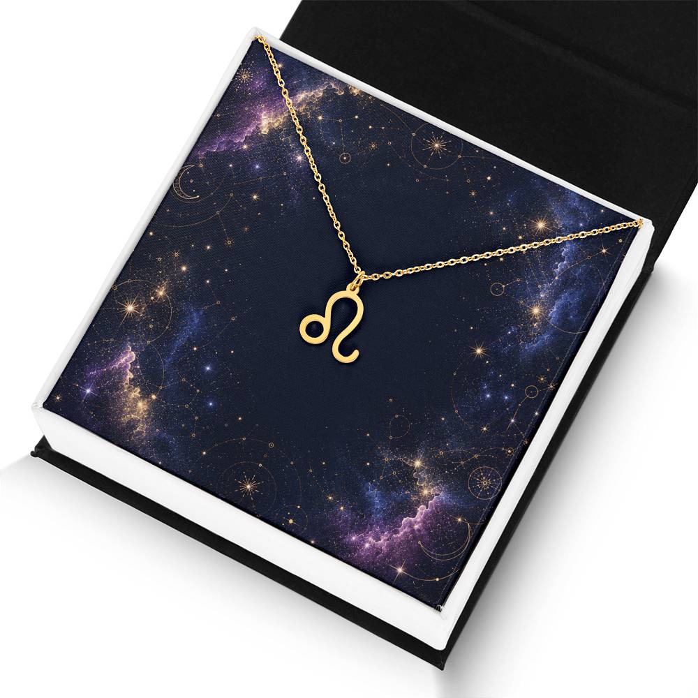 Starlit Self Zodiac Charm Necklace – Astrology Sign Pendant in Stainless Steel or 18K Gold Finish