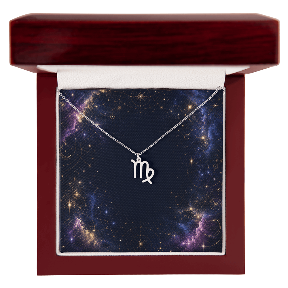 Starlit Self Zodiac Charm Necklace – Astrology Sign Pendant in Stainless Steel or 18K Gold Finish