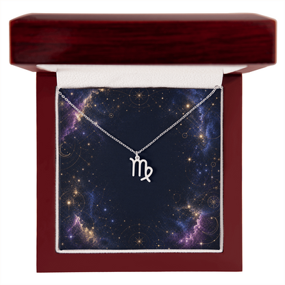 Starlit Self Zodiac Charm Necklace – Astrology Sign Pendant in Stainless Steel or 18K Gold Finish
